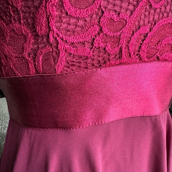 Ever-Pretty V-Neck Irregular Hem Lace A-Line Chiffon Cocktail Dress Mulberry - S - Picture 7 of 13